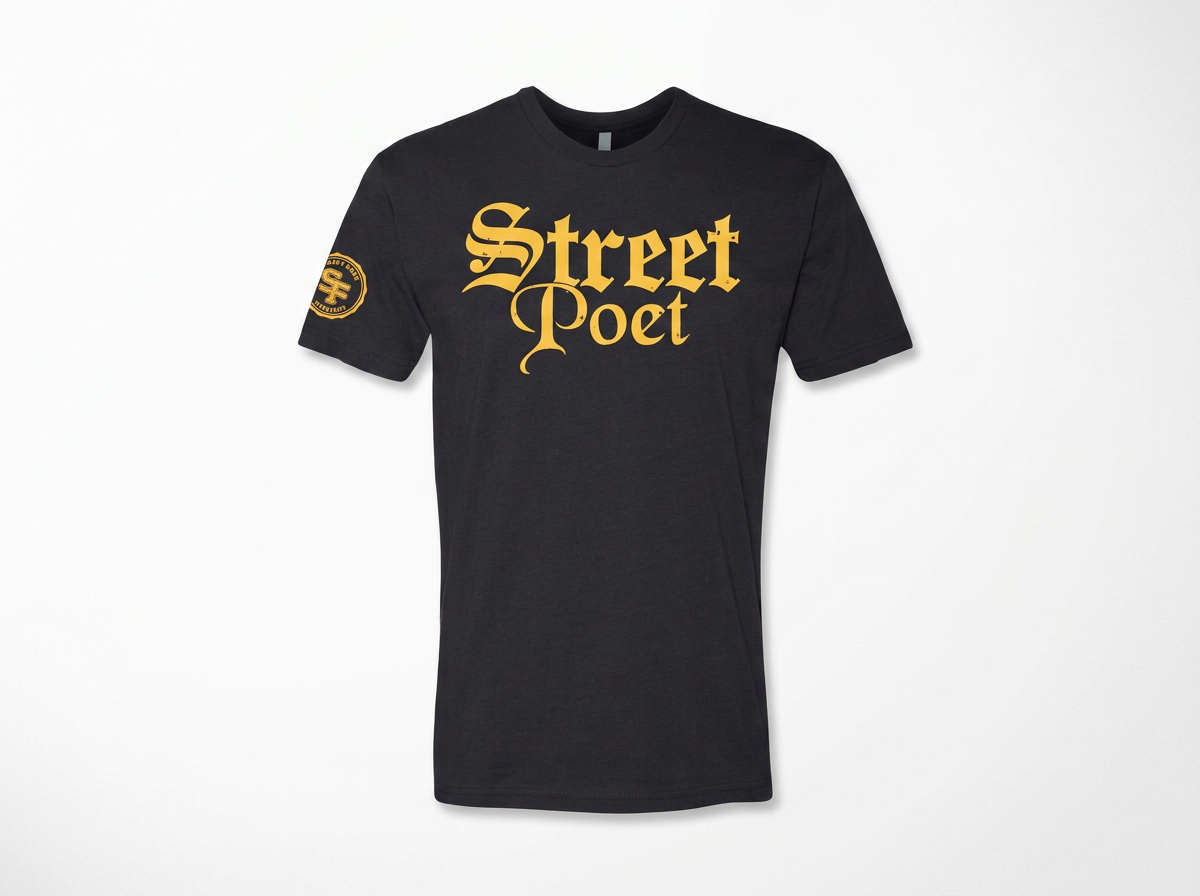 Street Poet Black and Gold T-Shirt