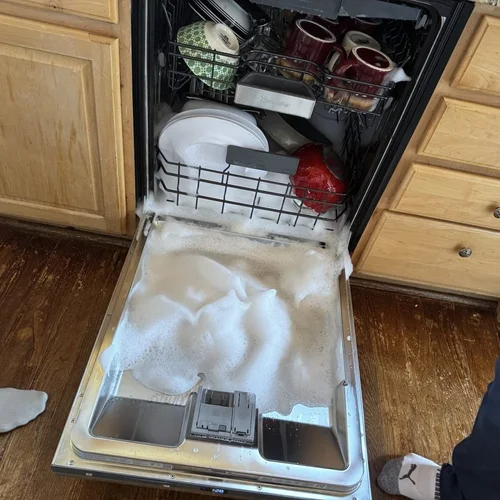Dishwasher repair in progress