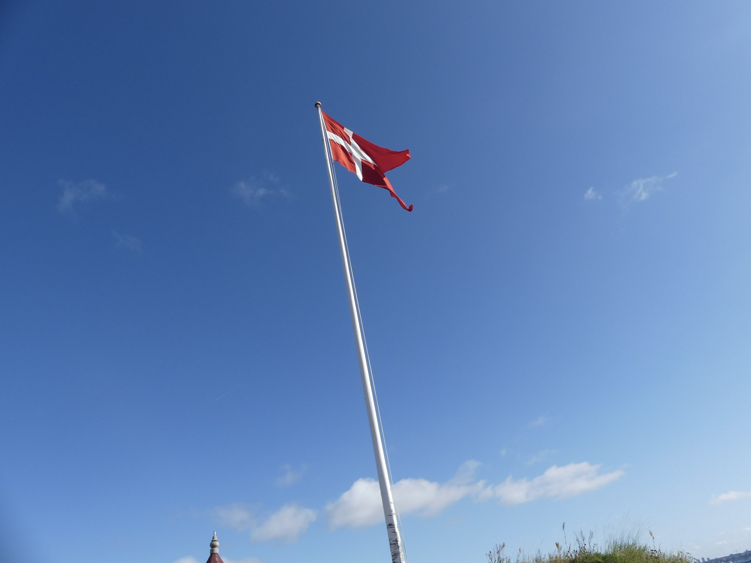 The Danish flag flying over Kronborg.
