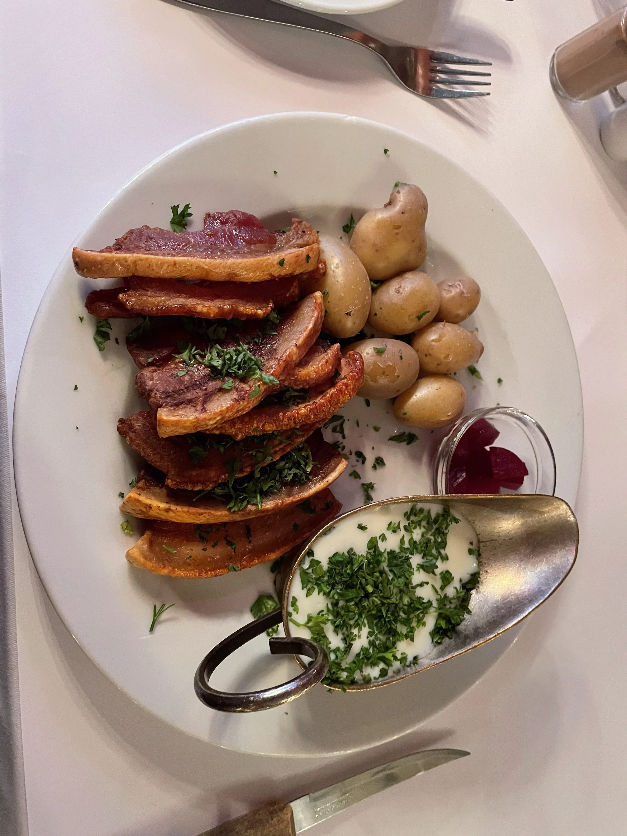 A farewell smørrebrød plate at VITA Restaurant.