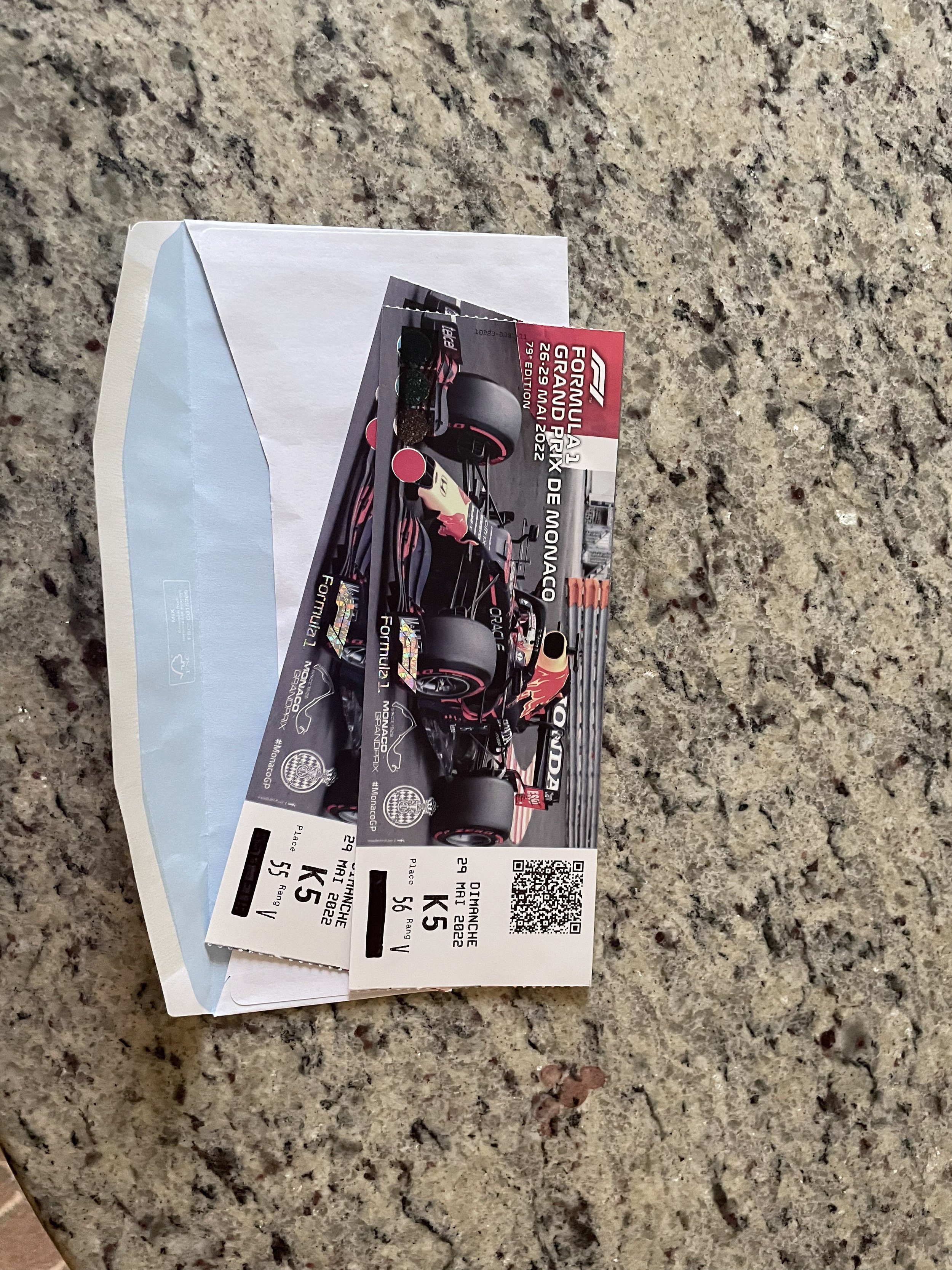 Our tickets — the 79th Monaco Grand Prix, May 26–29, 2022.