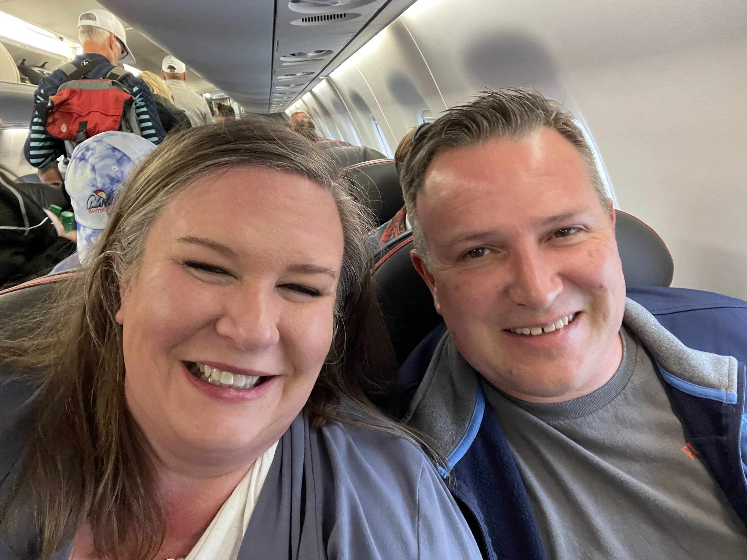 Wheels up — the trip begins.