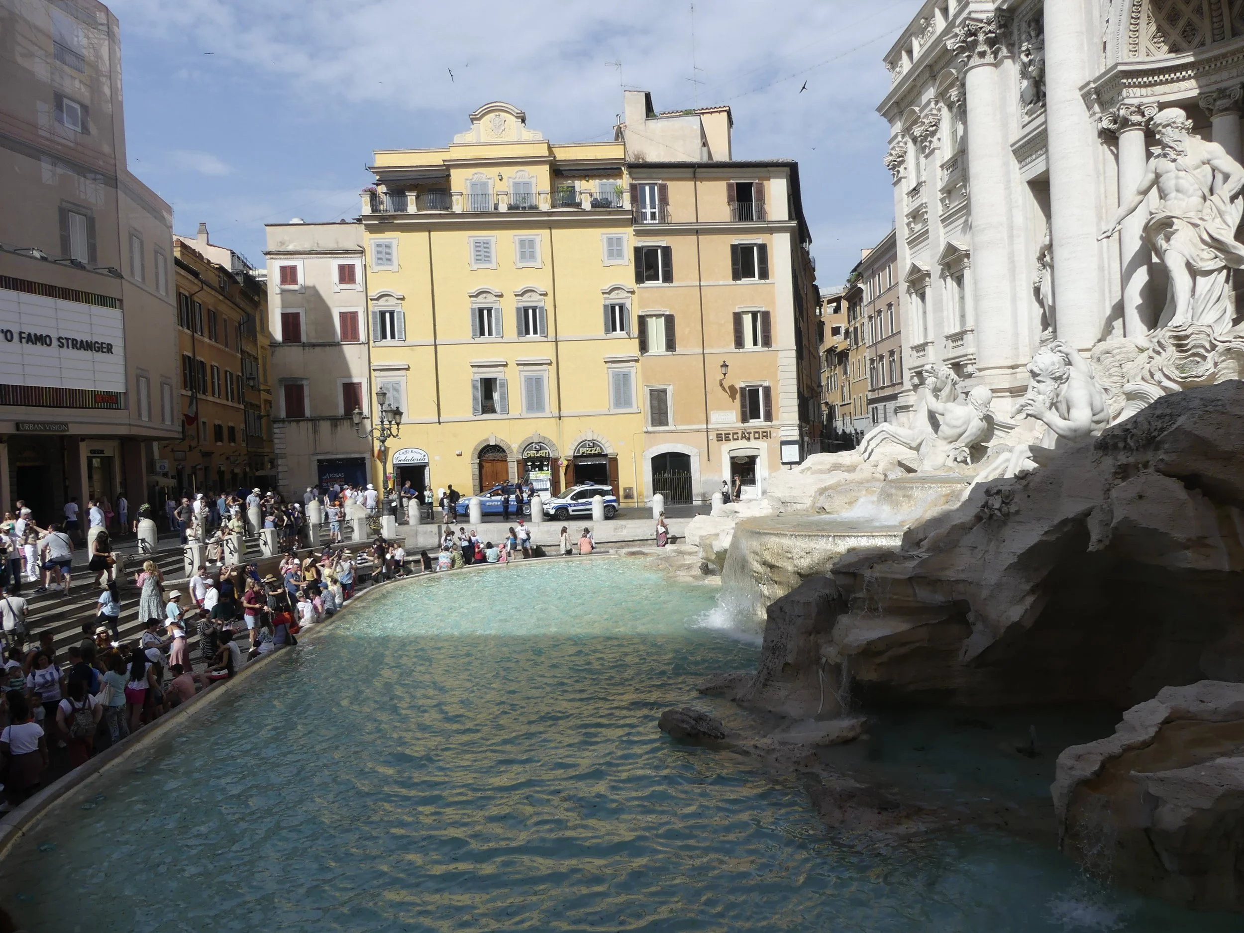 The Trevi Fountain in full, turquoise water and all.