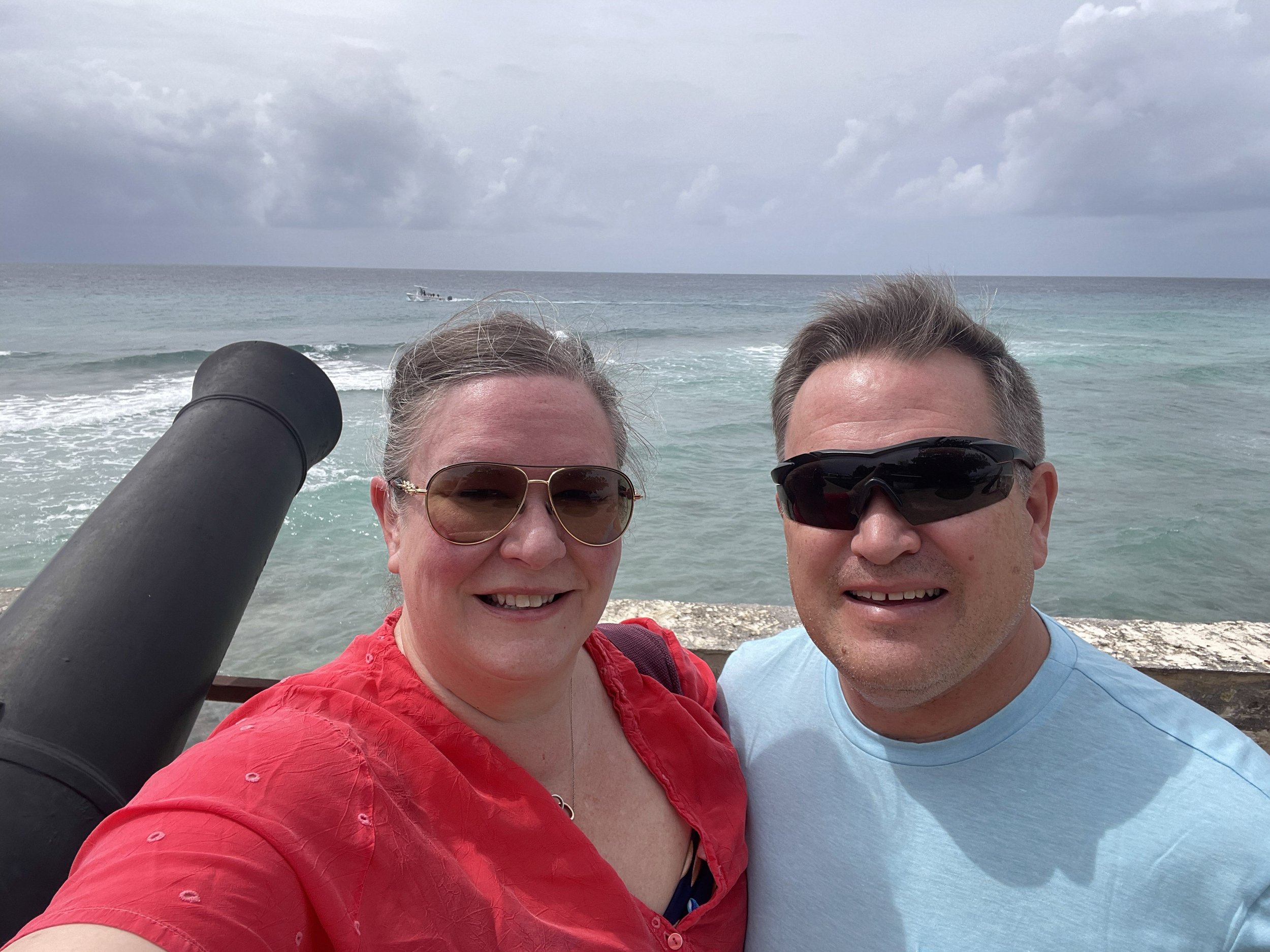 Us at the cannon fort above Bridgetown.