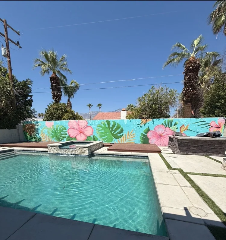 Patio Mural – Exterior Pool Wall Mural by SoCal Murals, Southern California
