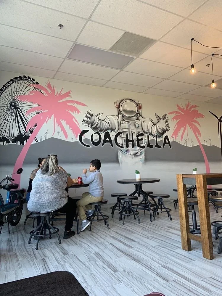 Coachella Café – Restaurant Interior Mural by SoCal Murals, Southern California