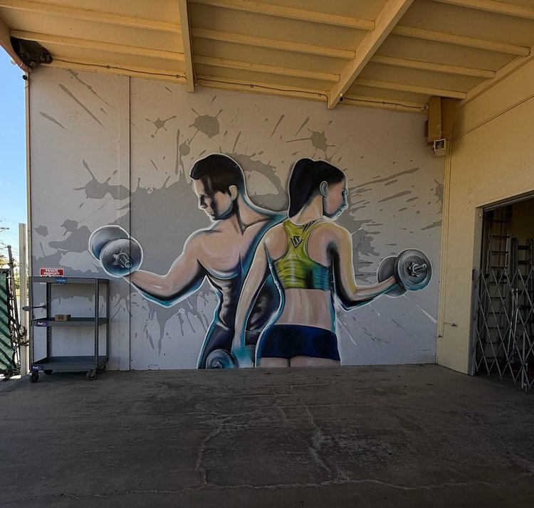 Fitness Studio – Gym Mural by SoCal Murals, Southern California