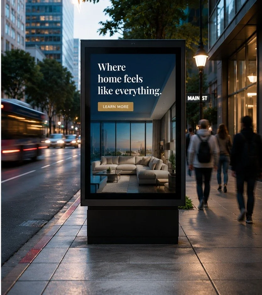 Example of digital out of home advertising on a street-level digital display