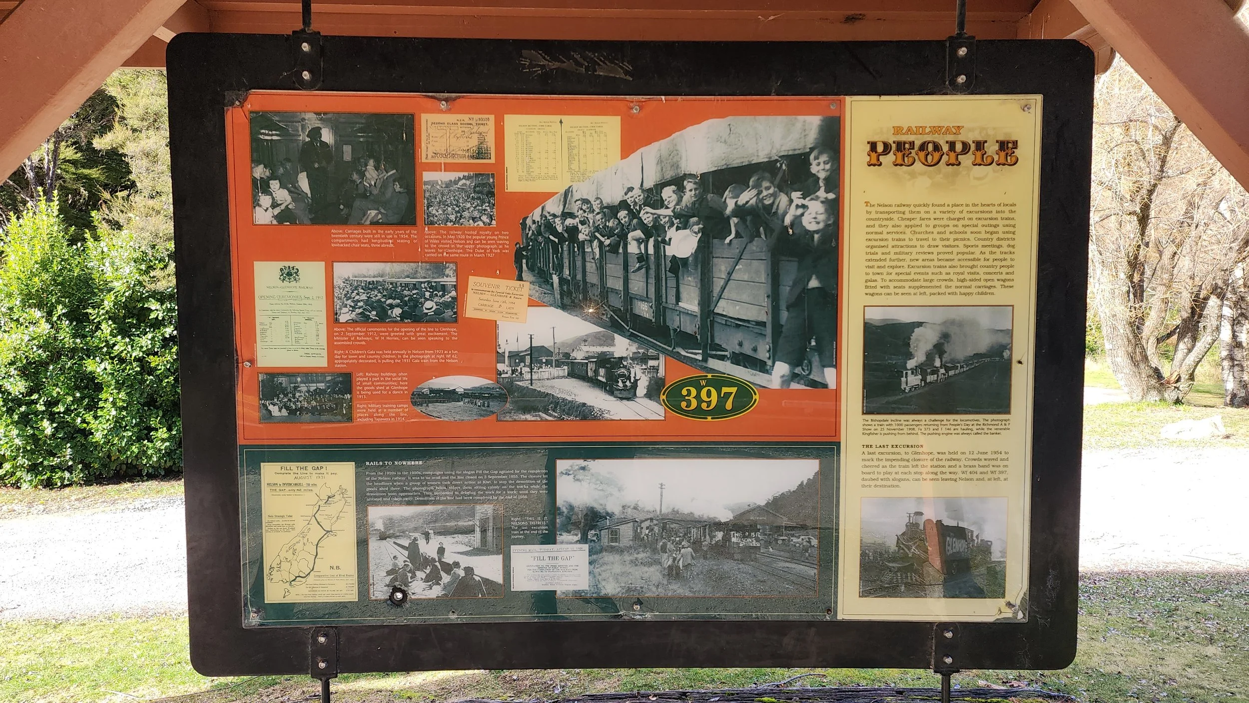 Kawatiri railway history interpretation panel