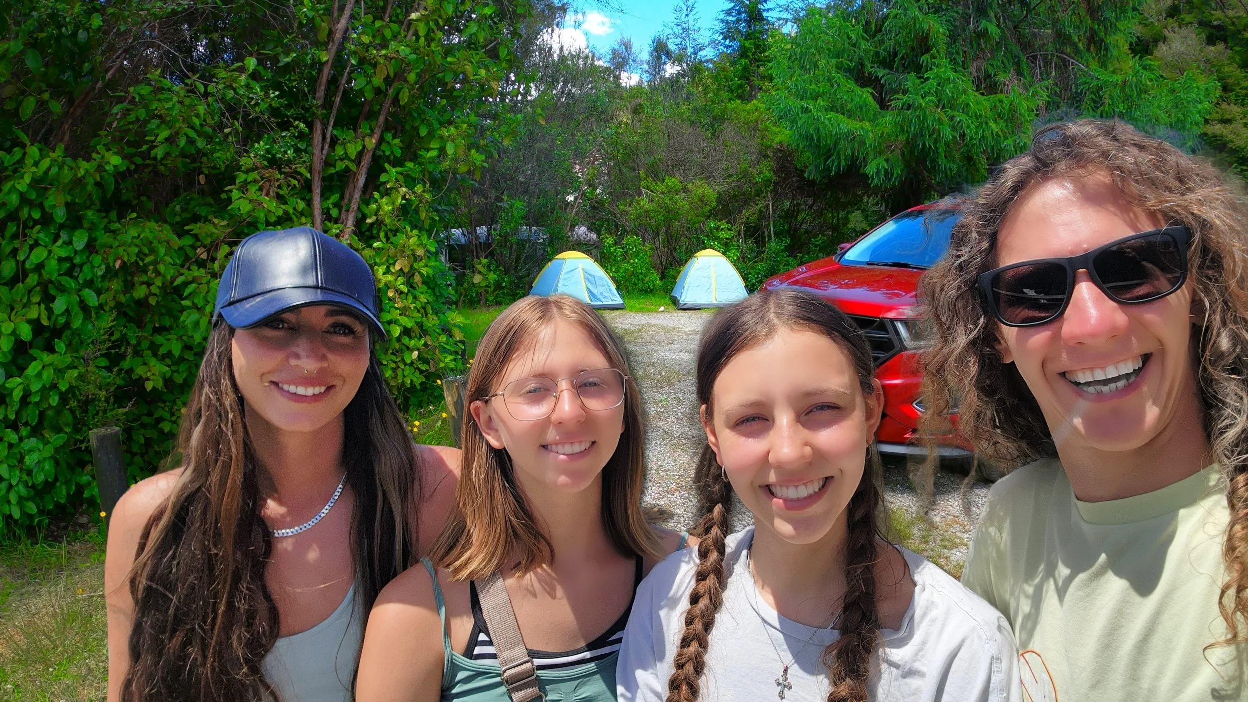 The Scenic Route family camping together in New Zealand