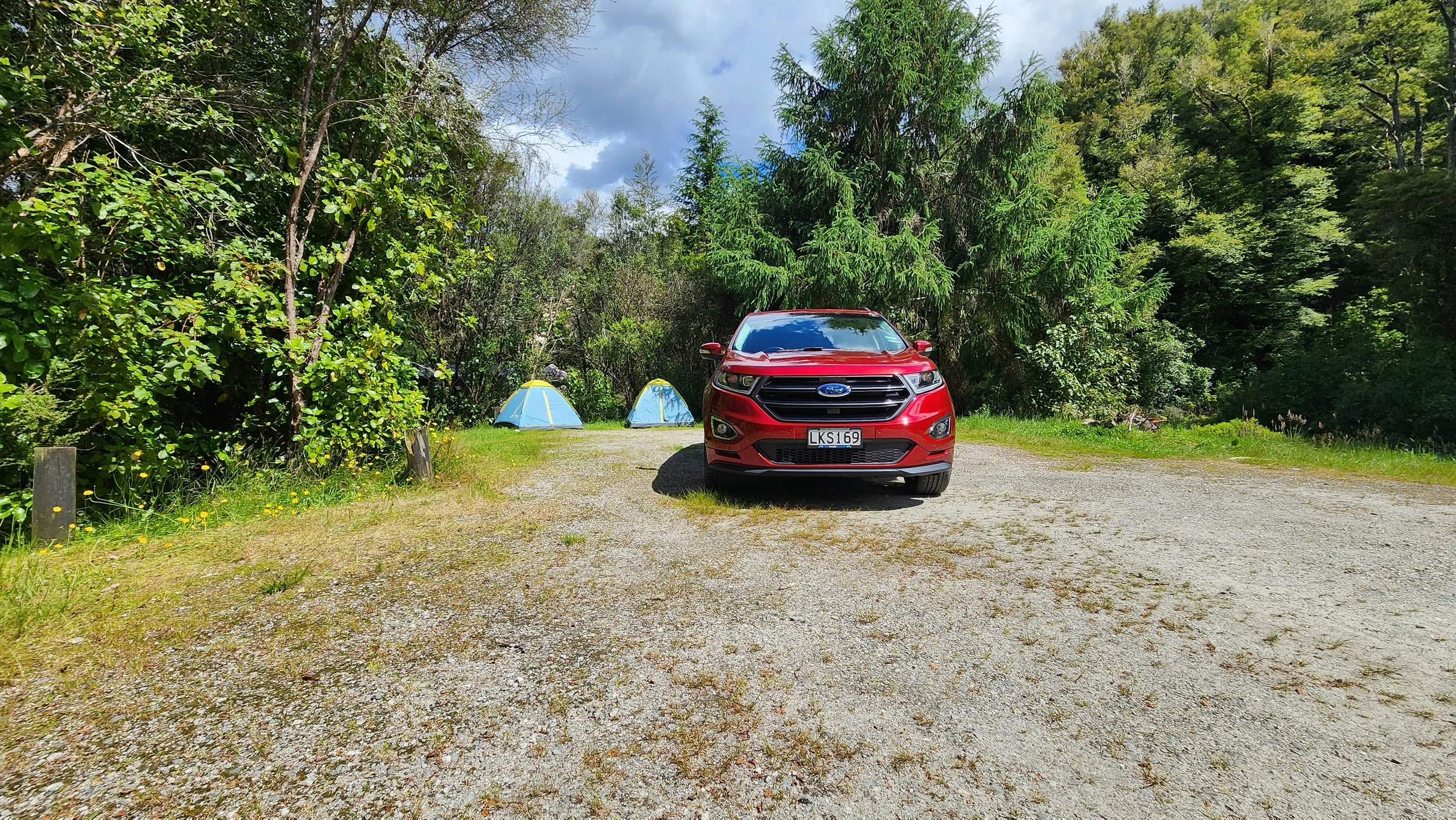 Our campsite at Slab Hut Creek near Reefton