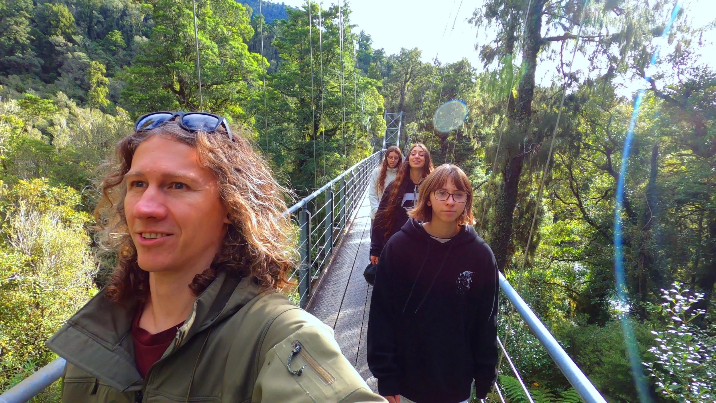 Upper suspension bridge on the Hokitika Gorge Walk