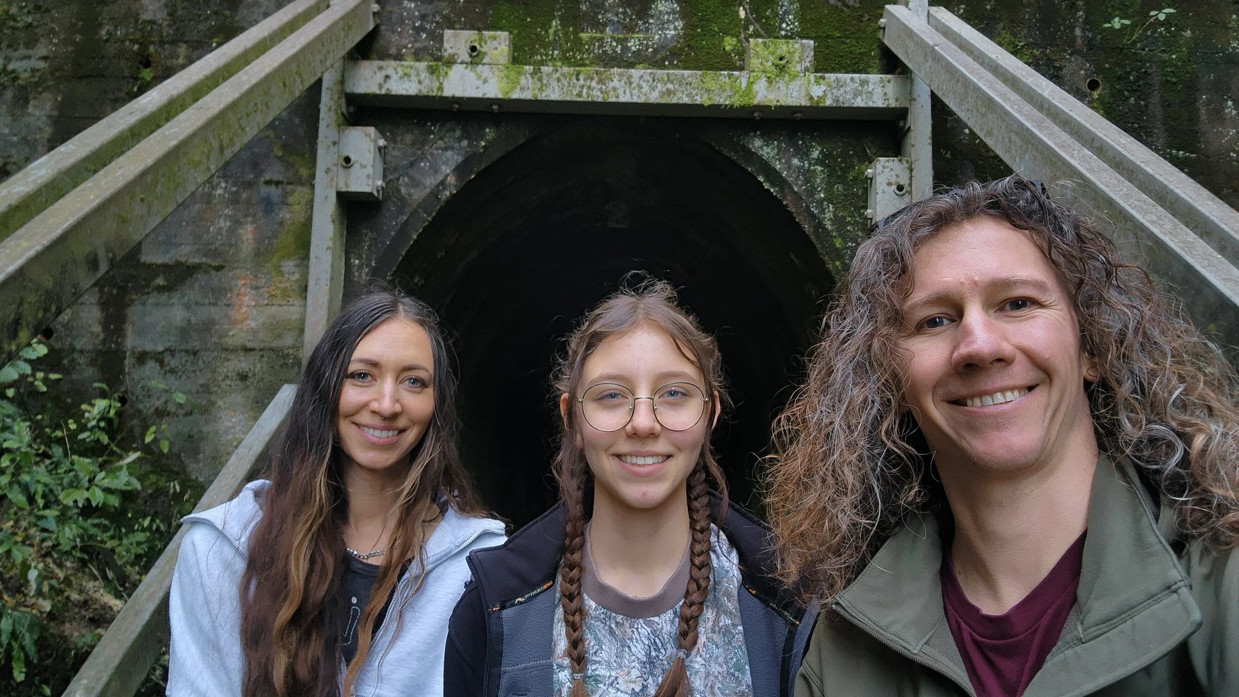 Inside Spooners Tunnel during our Nelson Tasman adventure