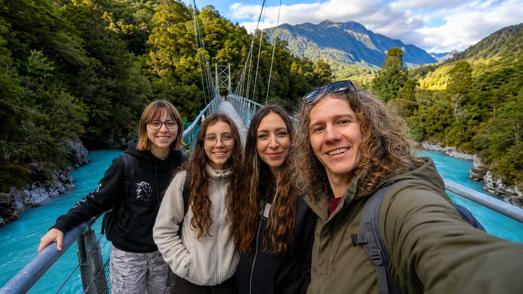 The Scenic Route family together in New Zealand