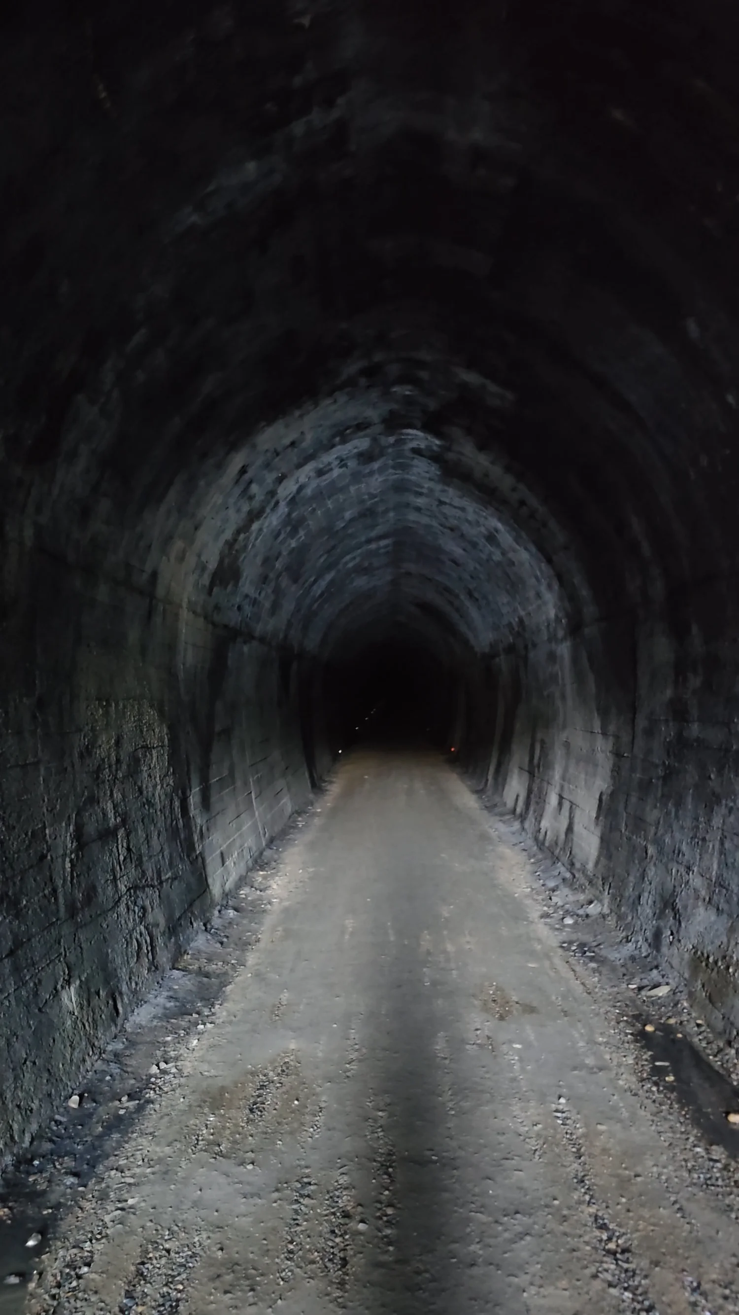 Railway tunnel lining inside Spooners Tunnel