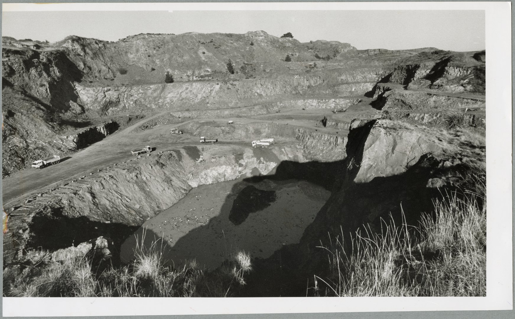 Historic view of Halswell Quarry during its working years