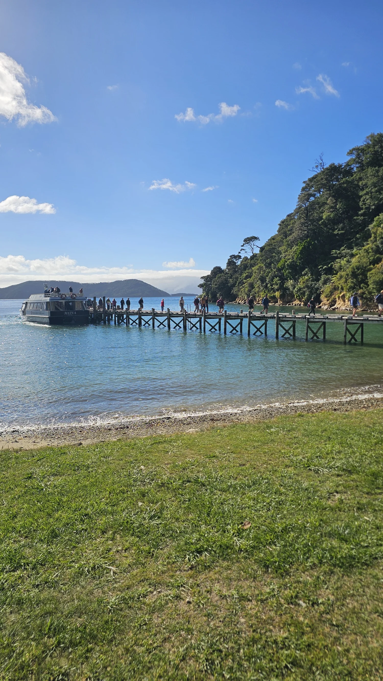 Beachcomber vessel at the jetty during our Marlborough Sounds trip