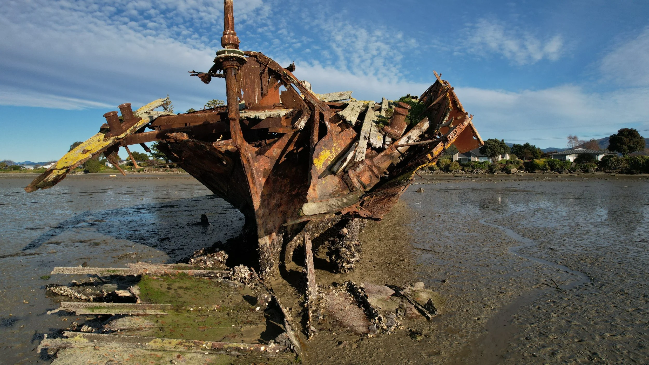 Janie Seddon wreck and surrounding Motueka foreshore