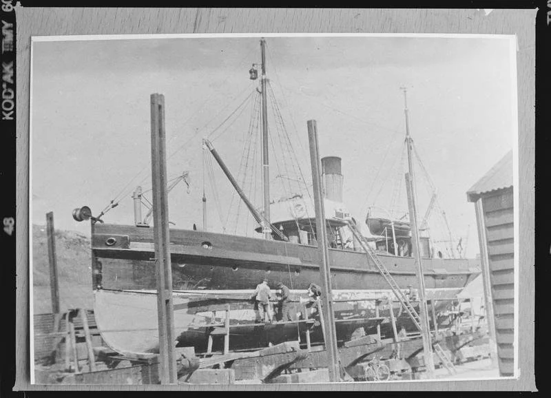 Historic photograph of Janie Seddon out of the water