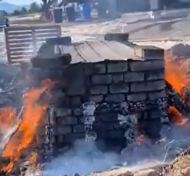 During the burn