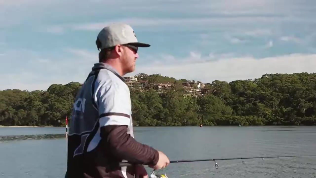 Ultegra fishing footage beside a coastal inlet.