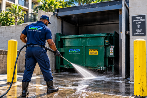 Apartment compactor service area