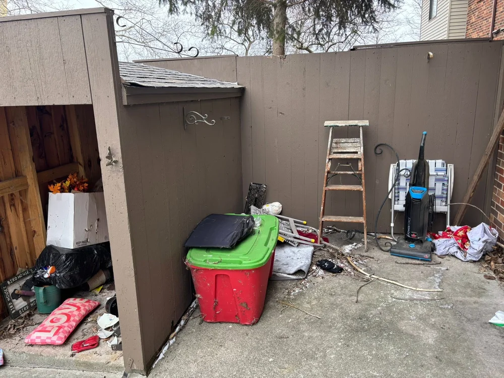 Shed and patio cleanout before