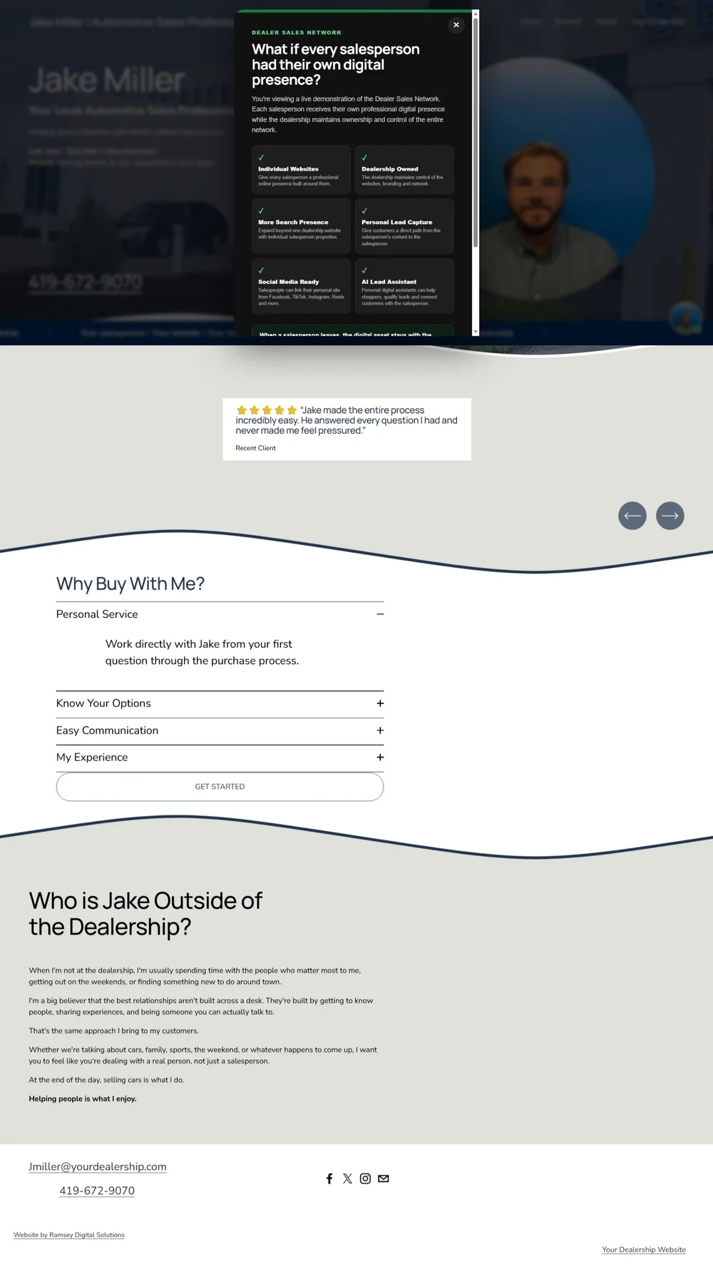Dealer Sales Network live salesperson website demo