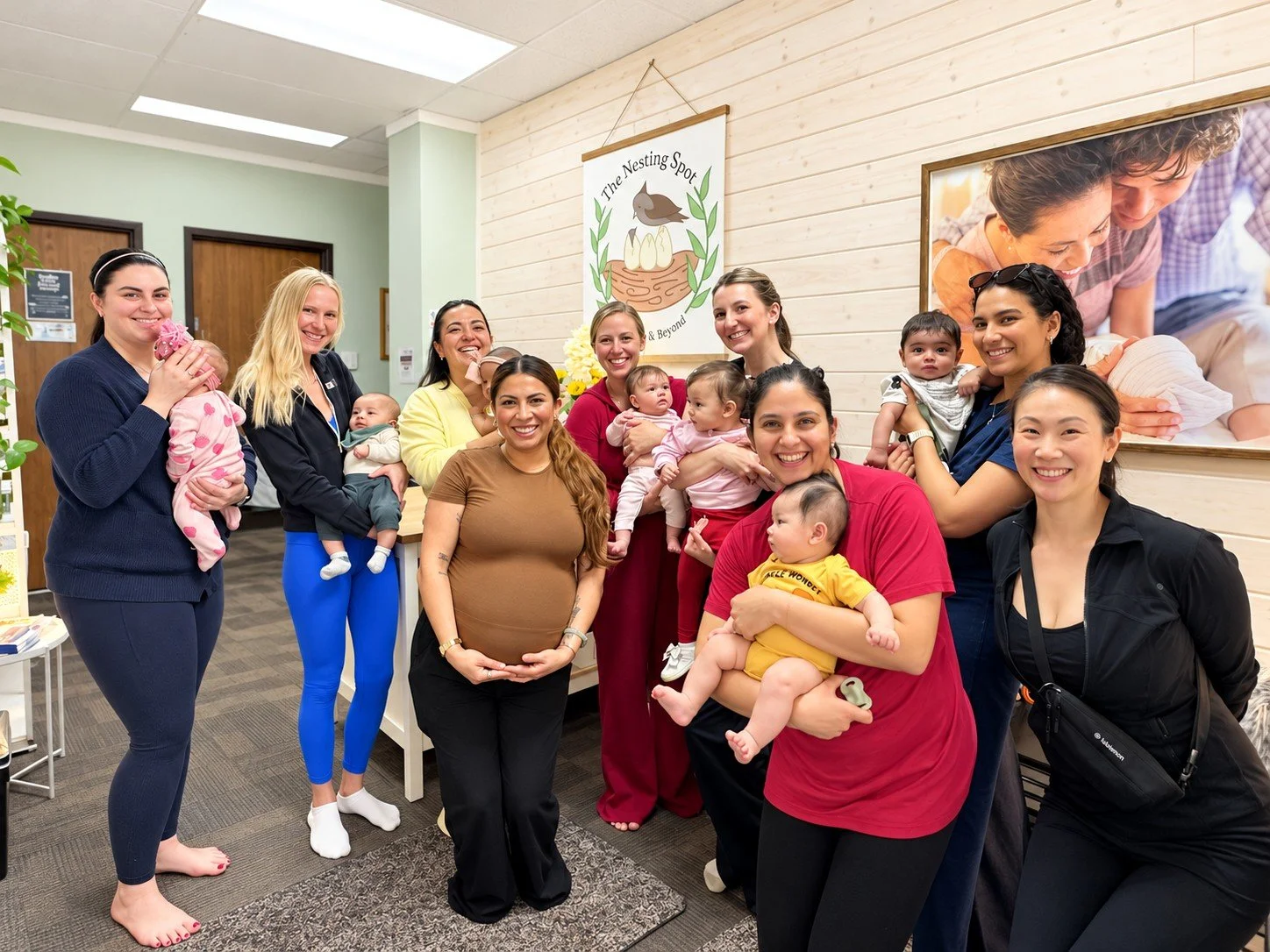 Families gathered for a class at The Nesting Spot