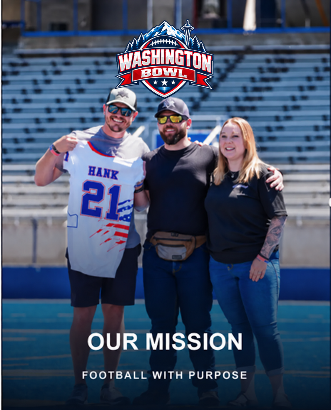 Washington Bowl mission: Laif Morrison presents Hank Anderson’s jersey to Shey and Morgan