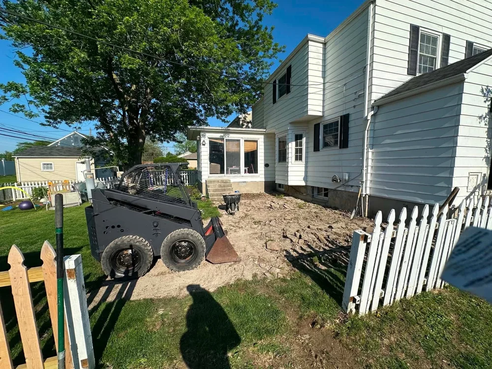 Concrete patio before