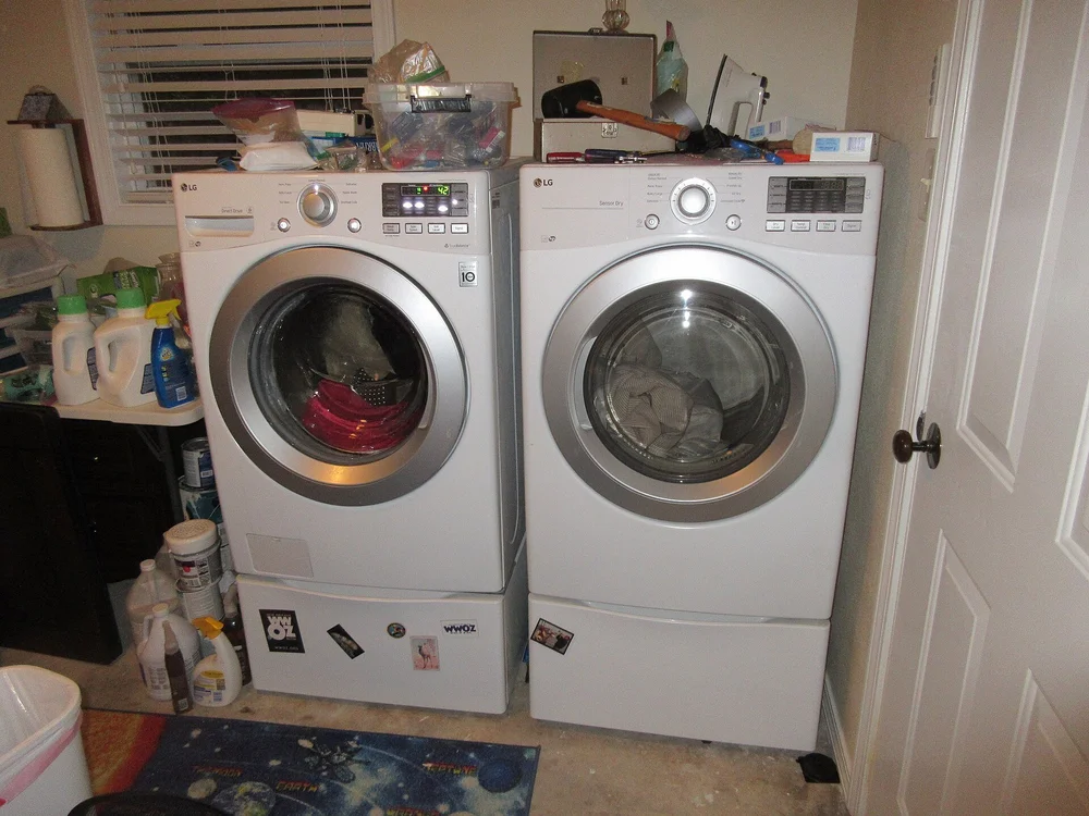 Laundry room with a washer and dryer