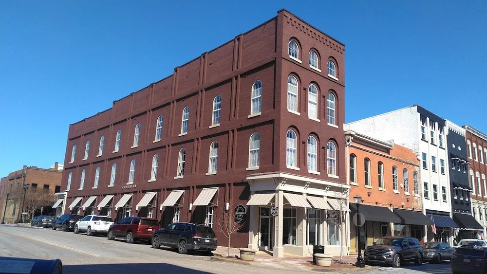 Historic brick commercial building in downtown Clarksville, Tennessee