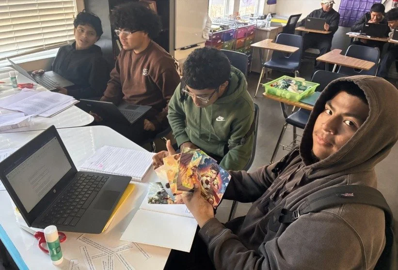 ARISE students finishing their children's books in Education and Pedagogy class