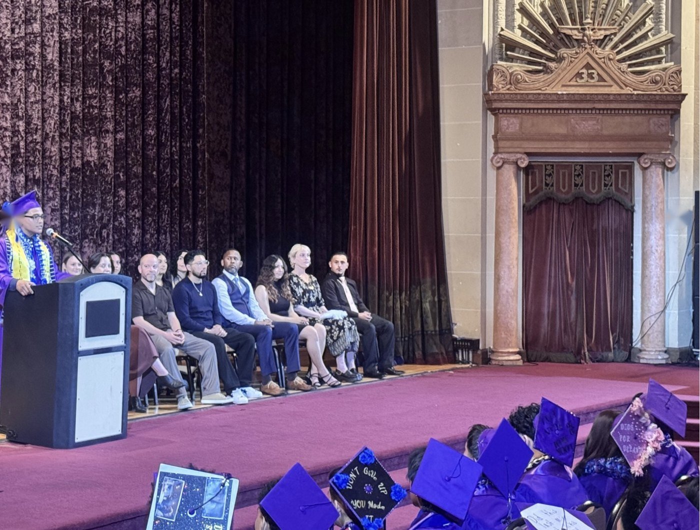 Co-Valedictorian Enebilson Perez Barahona speaking at the Class of 2026 commencement