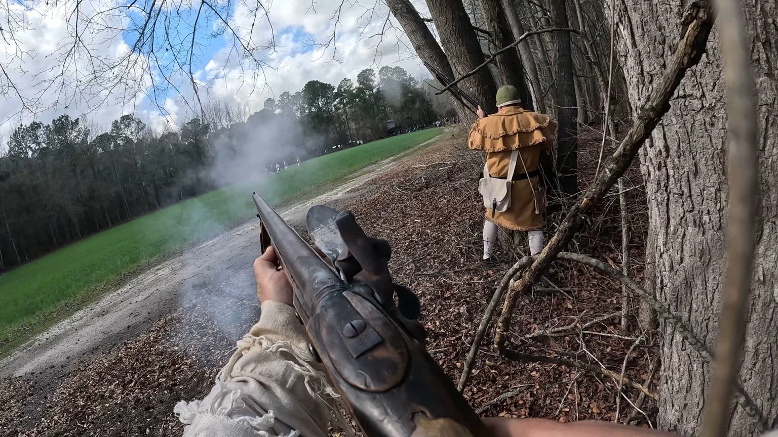 Musket-view image from a modern Francis Marion’s Brigade portrayal