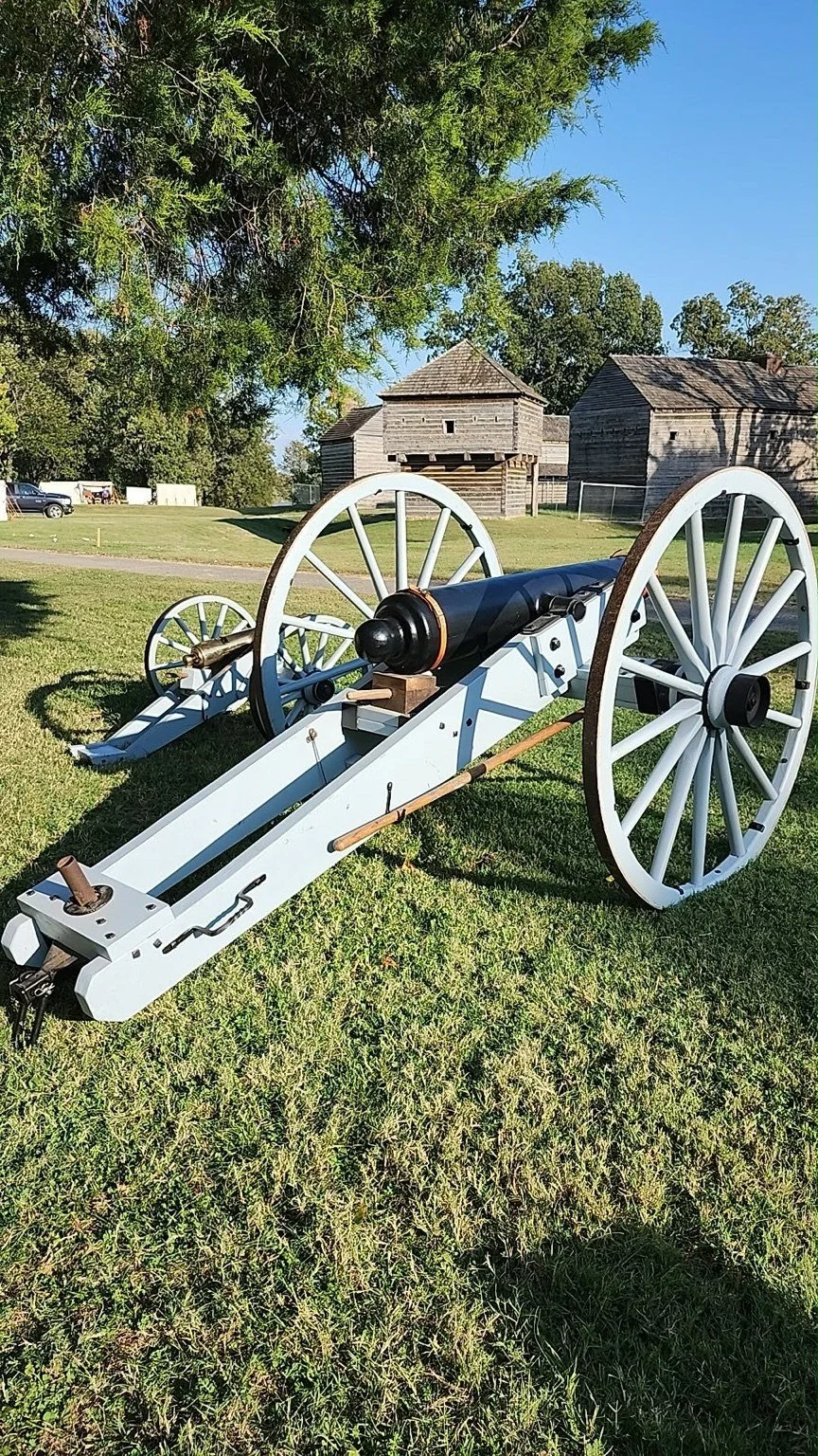 Three-quarter view of the cannon supplied for Crown and Continental’s modern portrayal